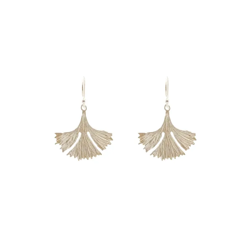 Big Gingko Leaf Sterling Sliver Earrings