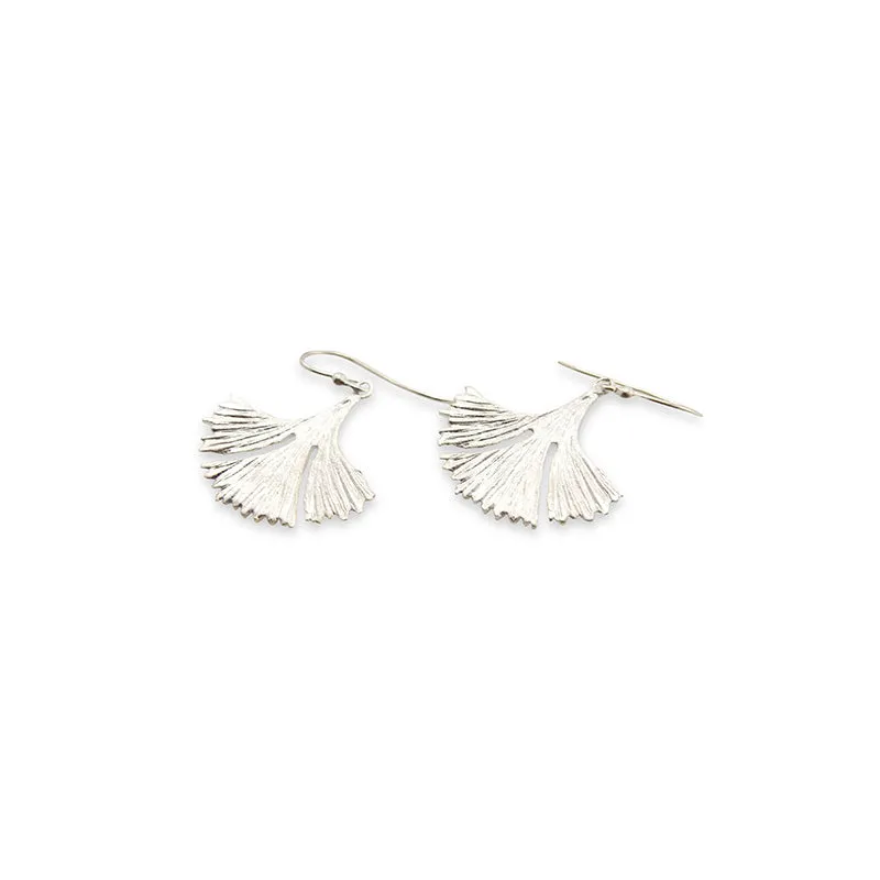 Big Gingko Leaf Sterling Sliver Earrings