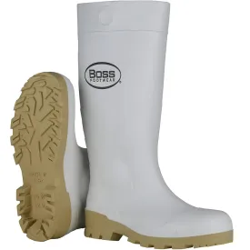 Boss 380-900/8 16" White PVC Plain Toe Boot