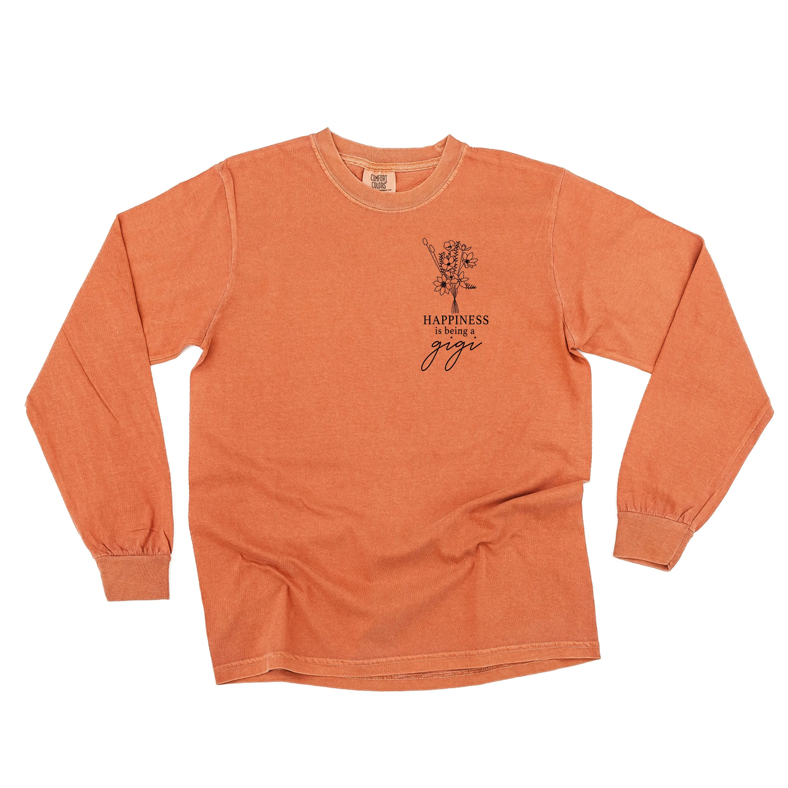 Bouquet Style - Happiness is Being a GIGI - LONG SLEEVE COMFORT COLORS TEE