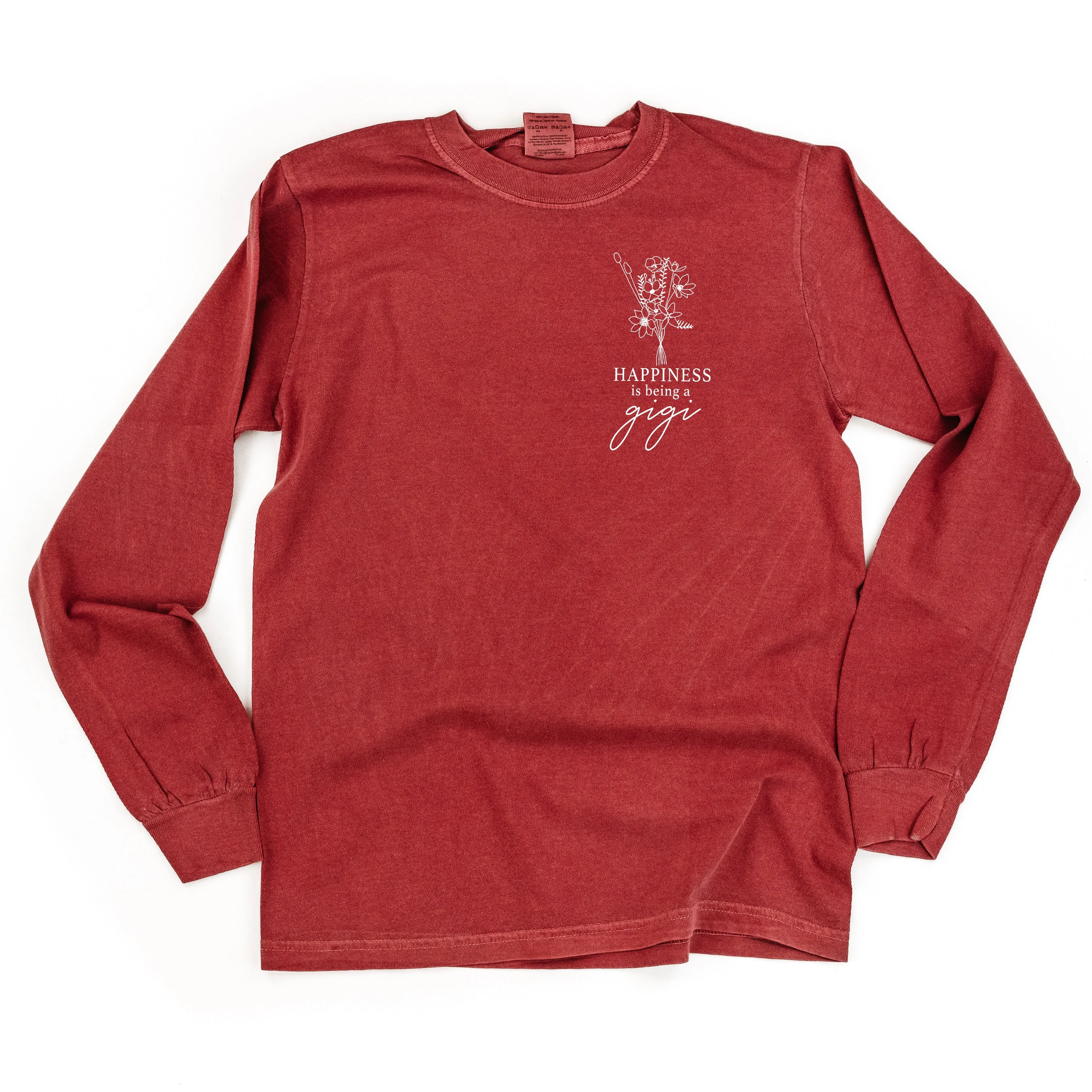 Bouquet Style - Happiness is Being a GIGI - LONG SLEEVE COMFORT COLORS TEE