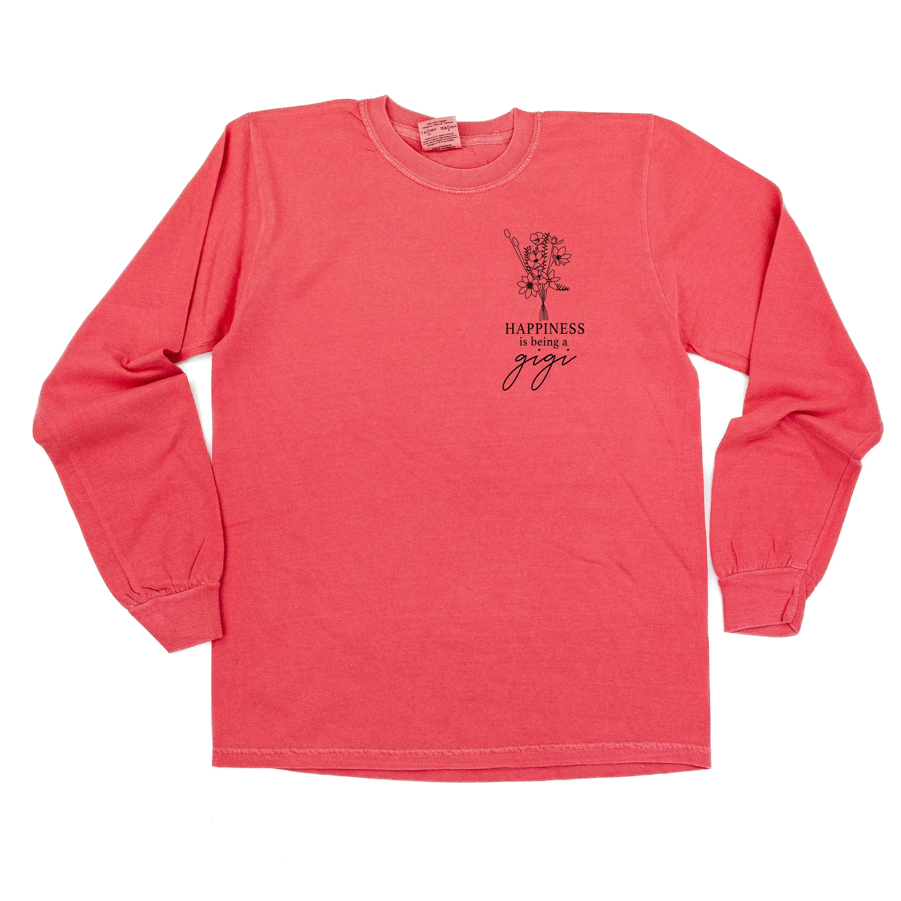 Bouquet Style - Happiness is Being a GIGI - LONG SLEEVE COMFORT COLORS TEE