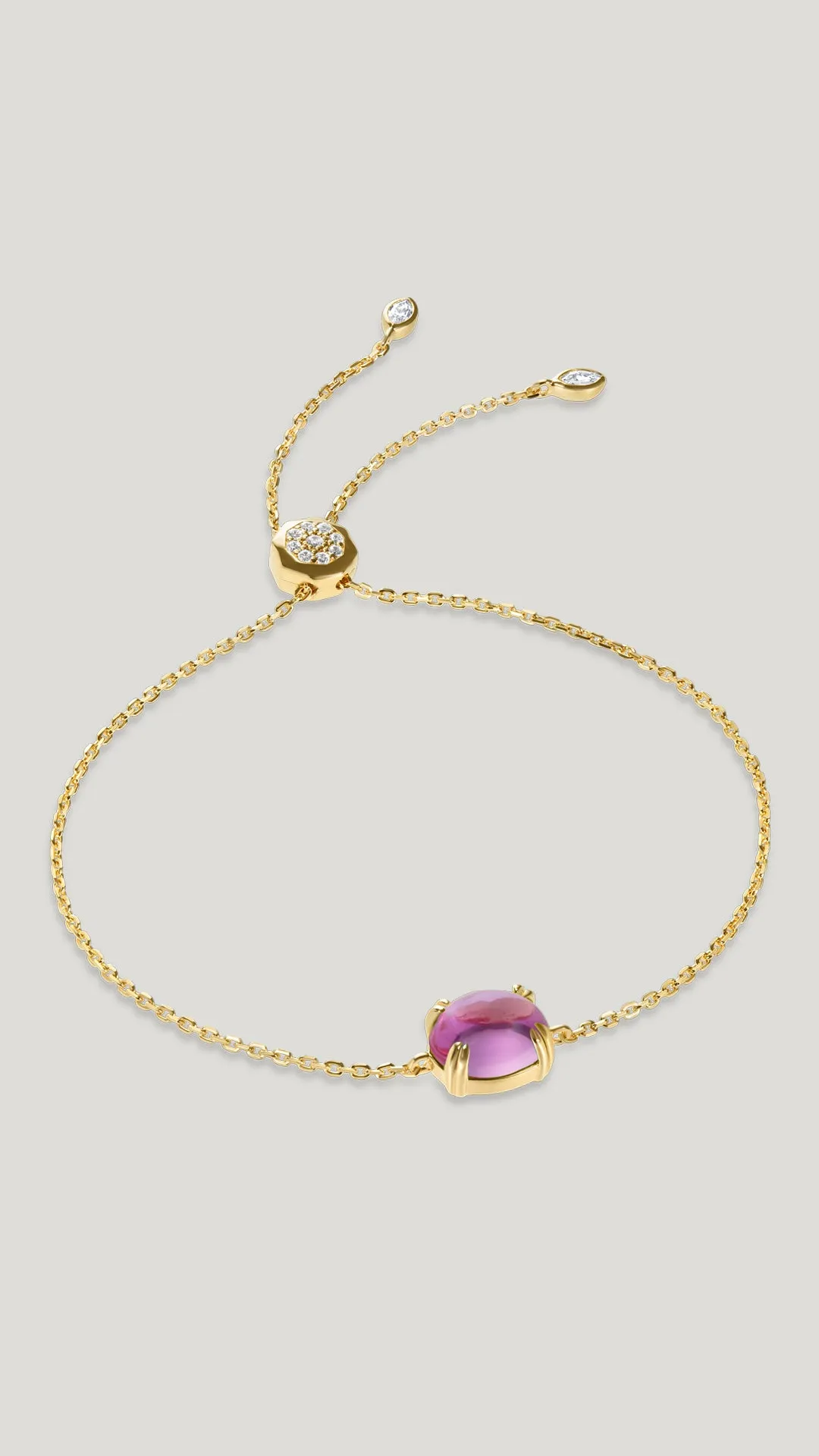 Cabochon Bracelet Light Pink Gold Vermeil