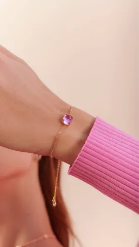 Cabochon Bracelet Light Pink Gold Vermeil