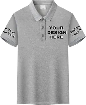 Custom Polo Shirt for Men, Personalize Golf Polo Shirt with Text and Logo