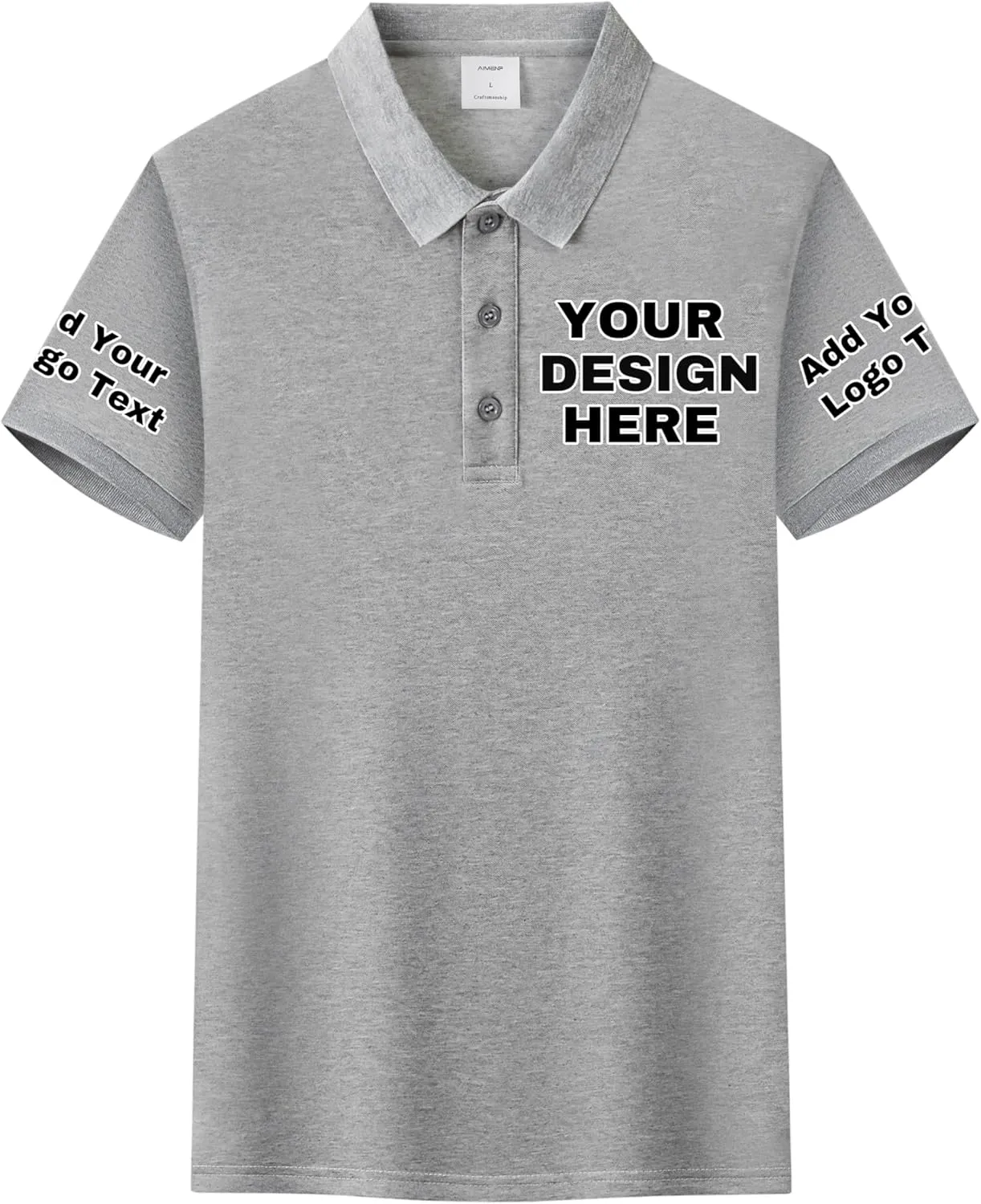 Custom Polo Shirt for Men, Personalize Golf Polo Shirt with Text and Logo