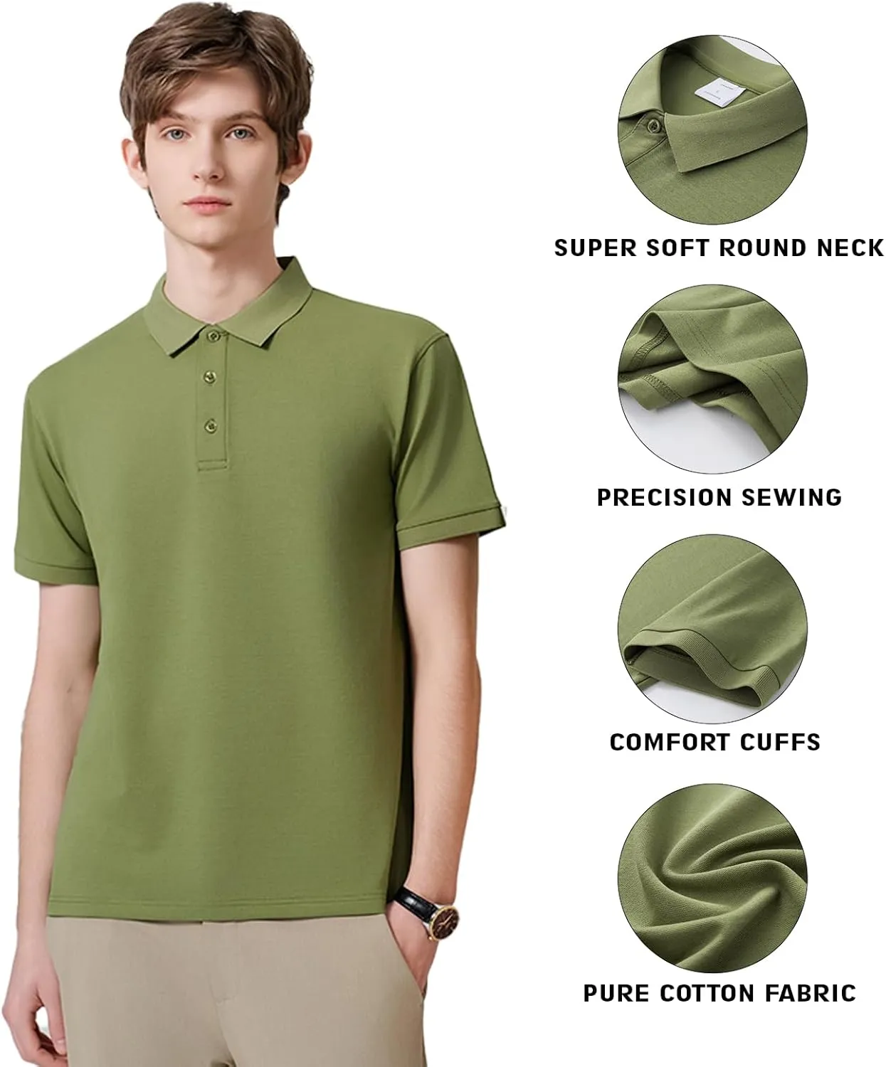 Custom Polo Shirt for Men, Personalize Golf Polo Shirt with Text and Logo