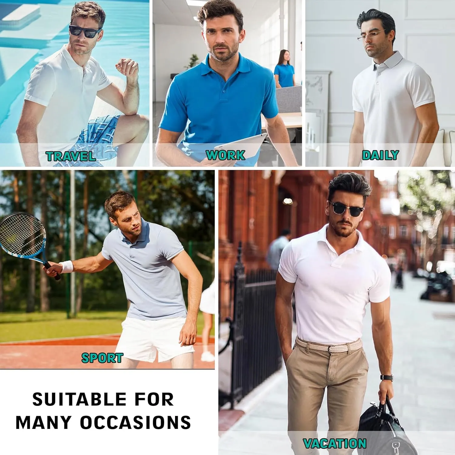 Custom Polo Shirt for Men, Personalize Golf Polo Shirt with Text and Logo