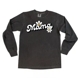DAISY - MAMA - w/ Full Daisy on Back - LONG SLEEVE COMFORT COLORS TEE
