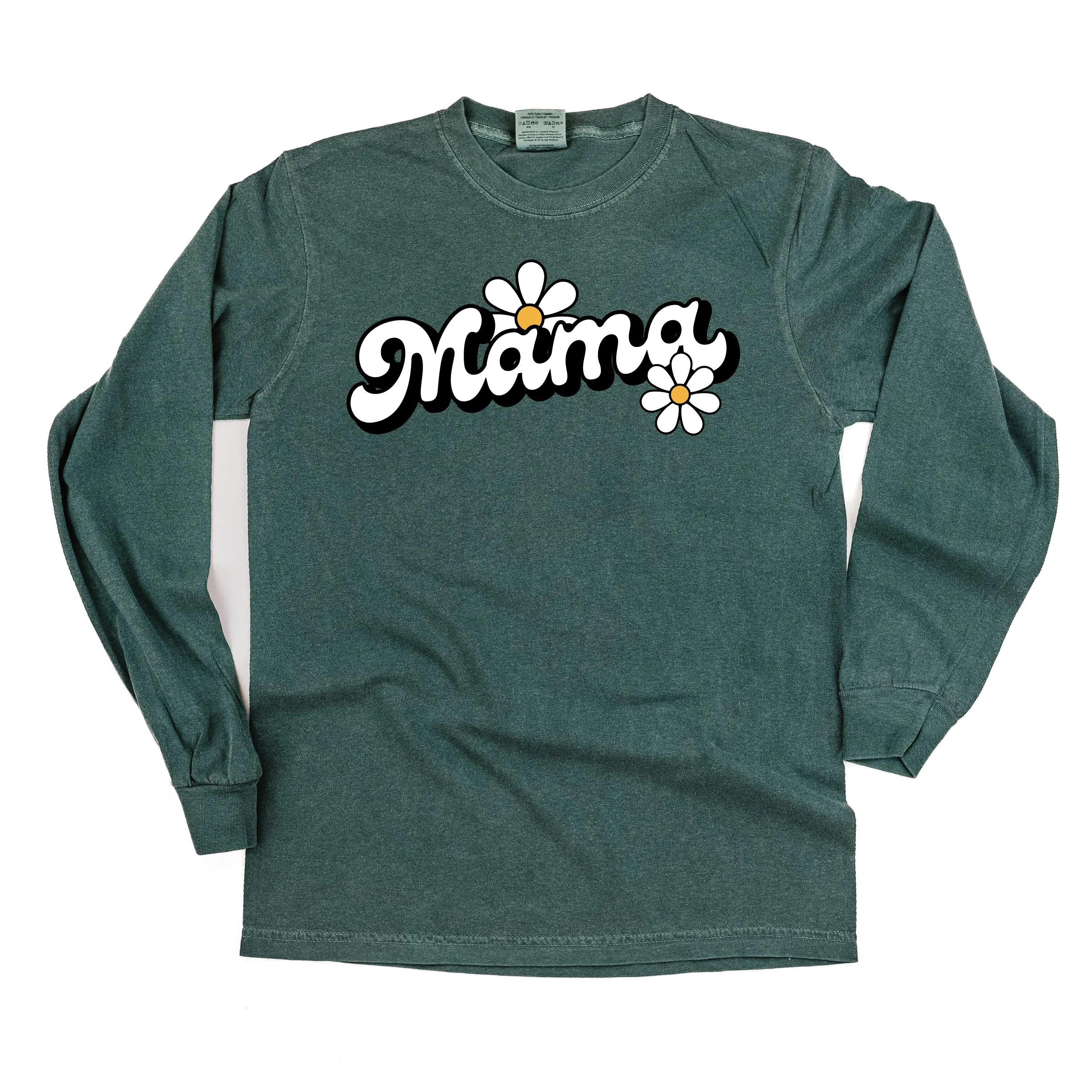 DAISY - MAMA - w/ Full Daisy on Back - LONG SLEEVE COMFORT COLORS TEE