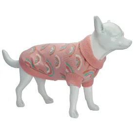 Dan & Sam - Dog Jumper (Pink Rainbows) - 16cm
