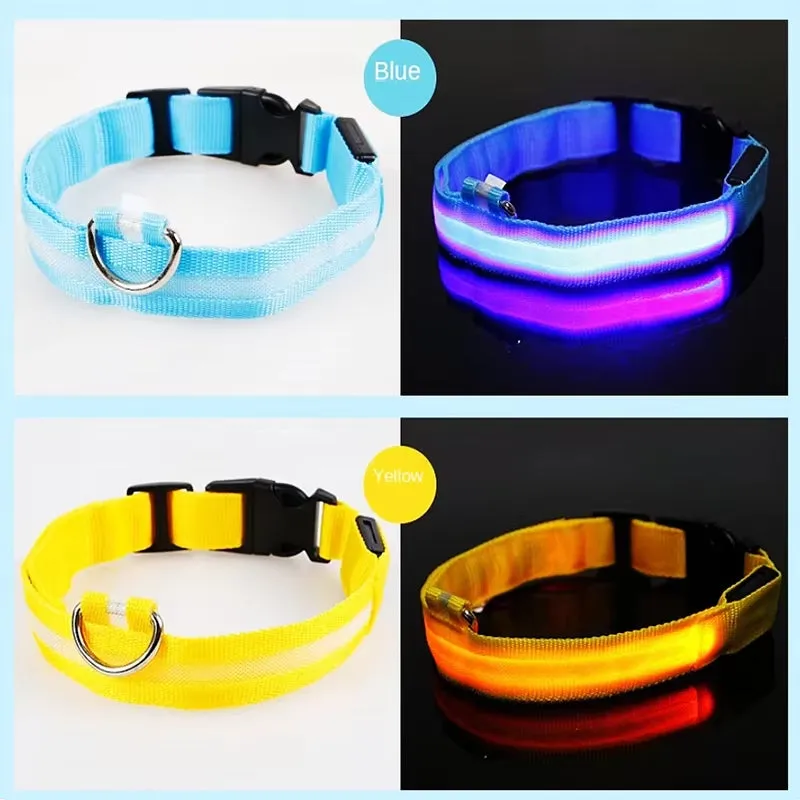 Dog Luminouscollar Anti-Lost Glowing LED Light Pet Collar Collar for Small Medium Large Dogs Collars Leads Safety Necklace