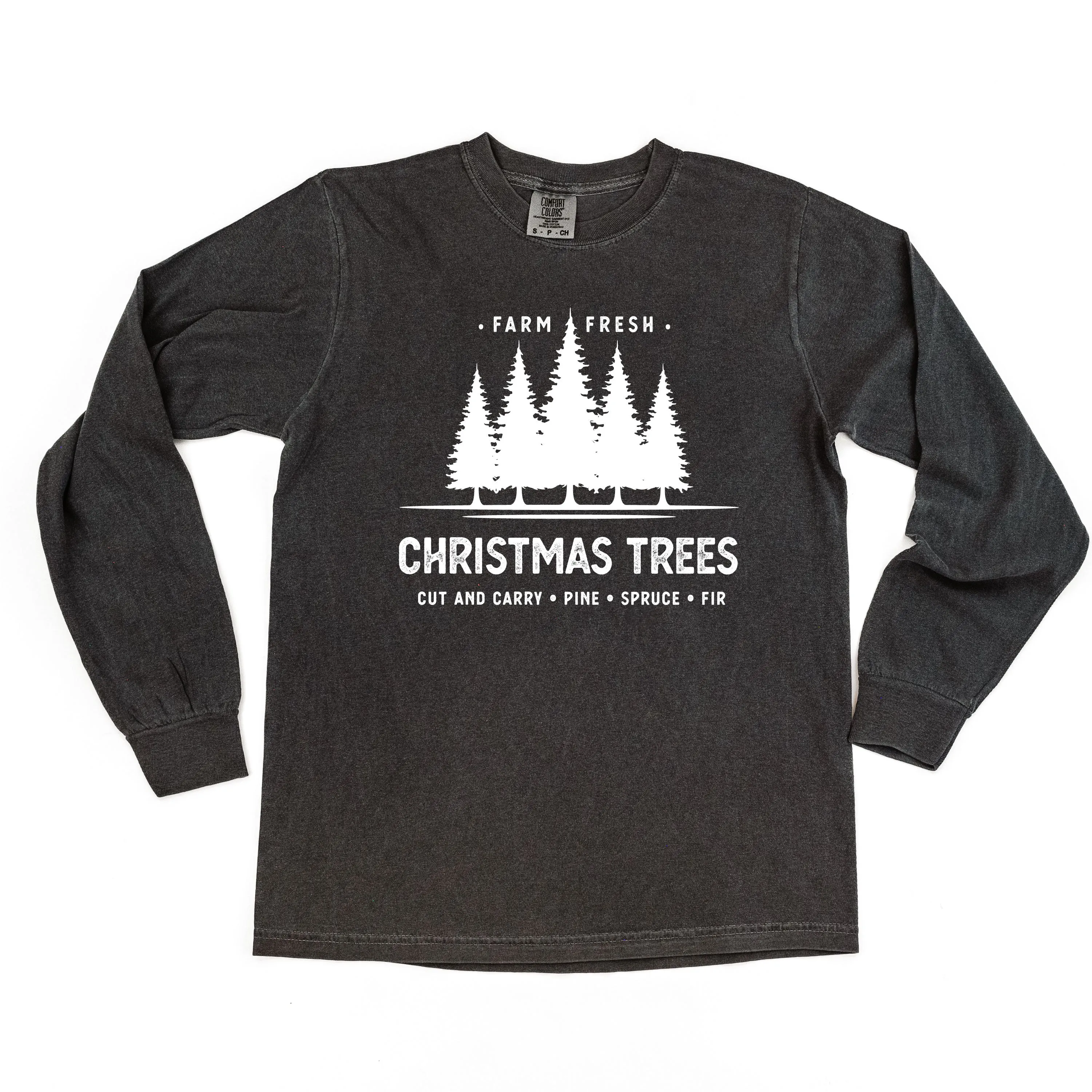 Farm Fresh Christmas Trees - LONG SLEEVE Comfort Colors Tee