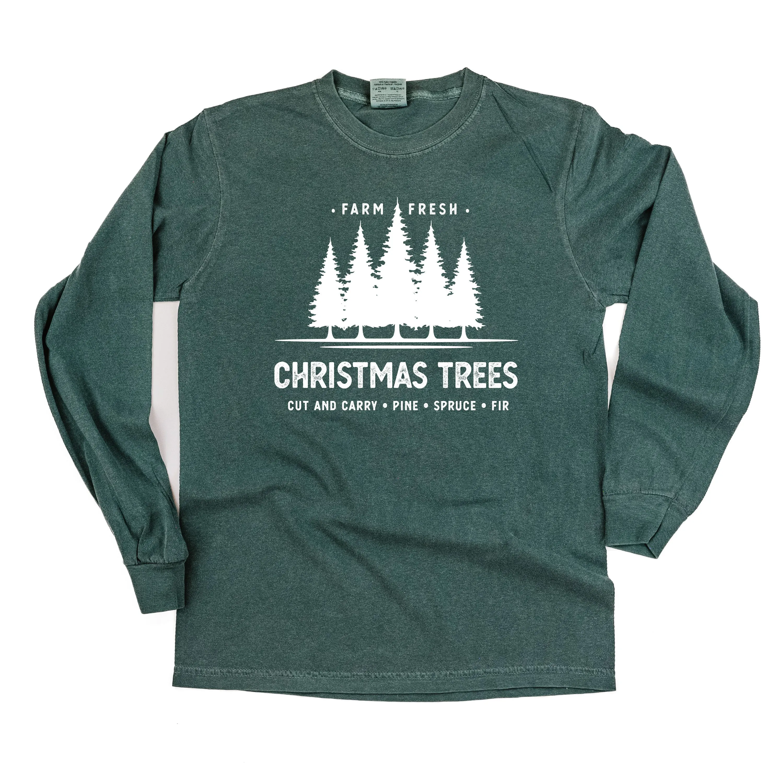 Farm Fresh Christmas Trees - LONG SLEEVE Comfort Colors Tee