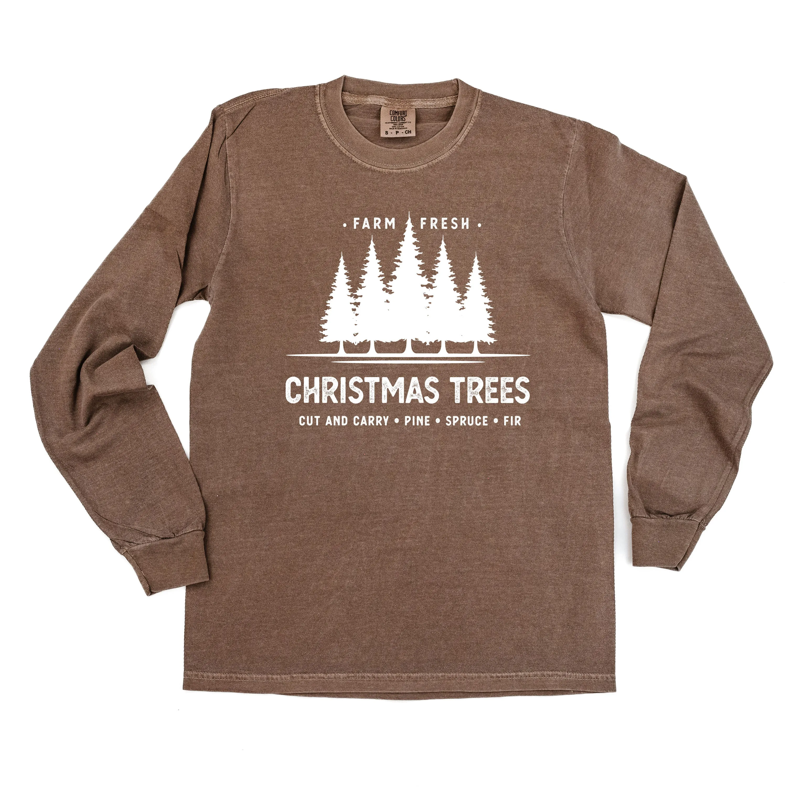 Farm Fresh Christmas Trees - LONG SLEEVE Comfort Colors Tee