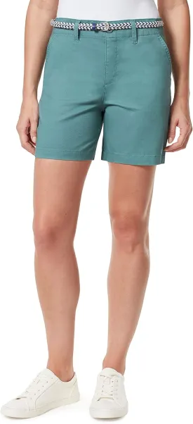Gloria Vanderbilt Women's Midrise Belted Trouser Short Standard