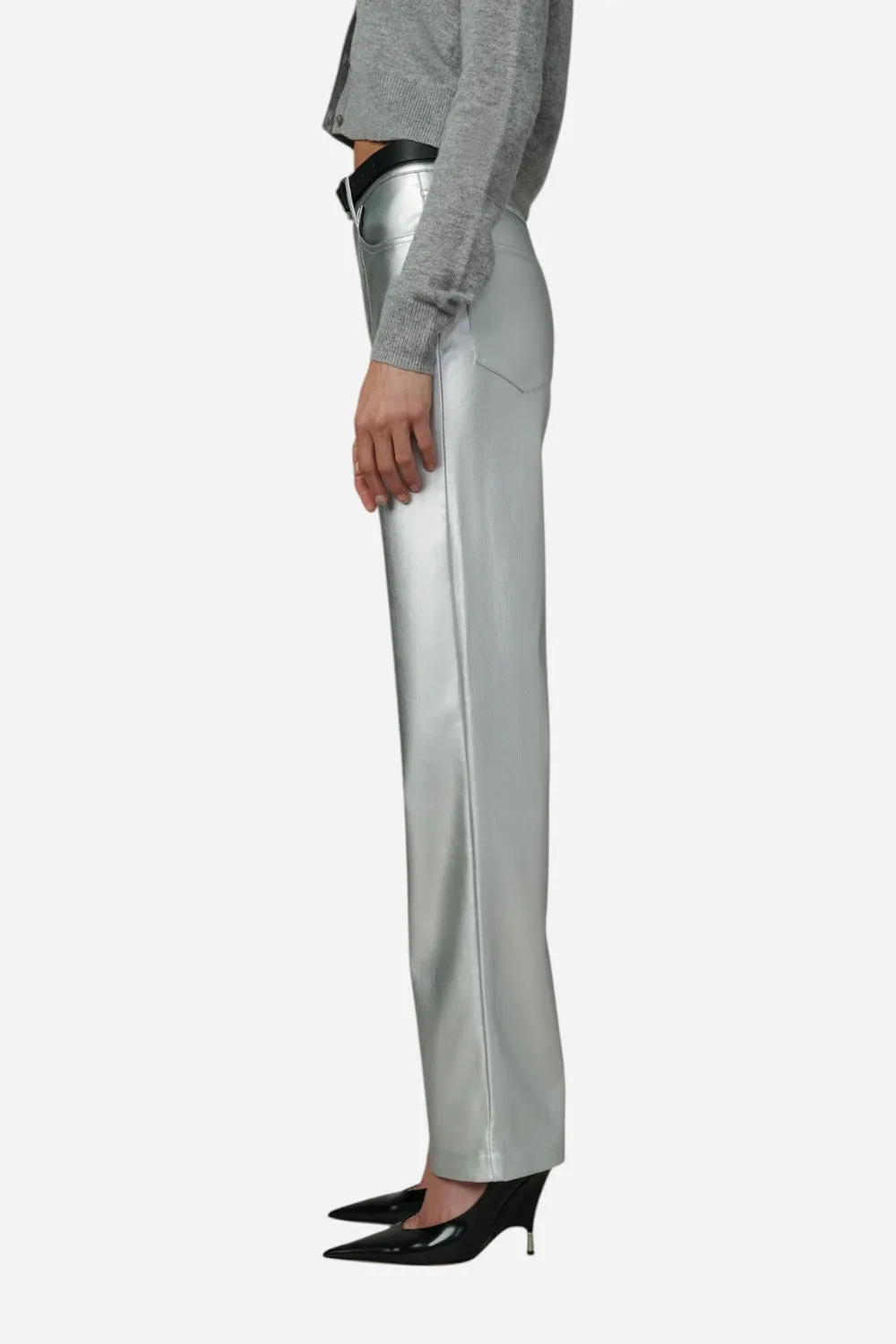 Joe's Jeans The Margot Vegan Leather in Plated Silver