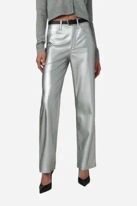 Joe's Jeans The Margot Vegan Leather in Plated Silver