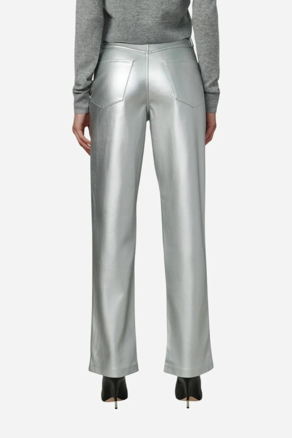 Joe's Jeans The Margot Vegan Leather in Plated Silver