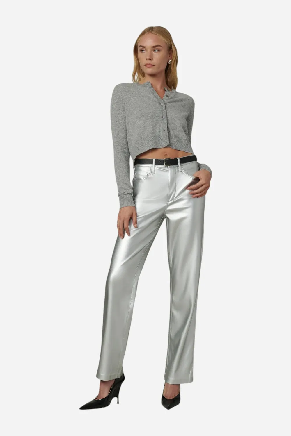 Joe's Jeans The Margot Vegan Leather in Plated Silver