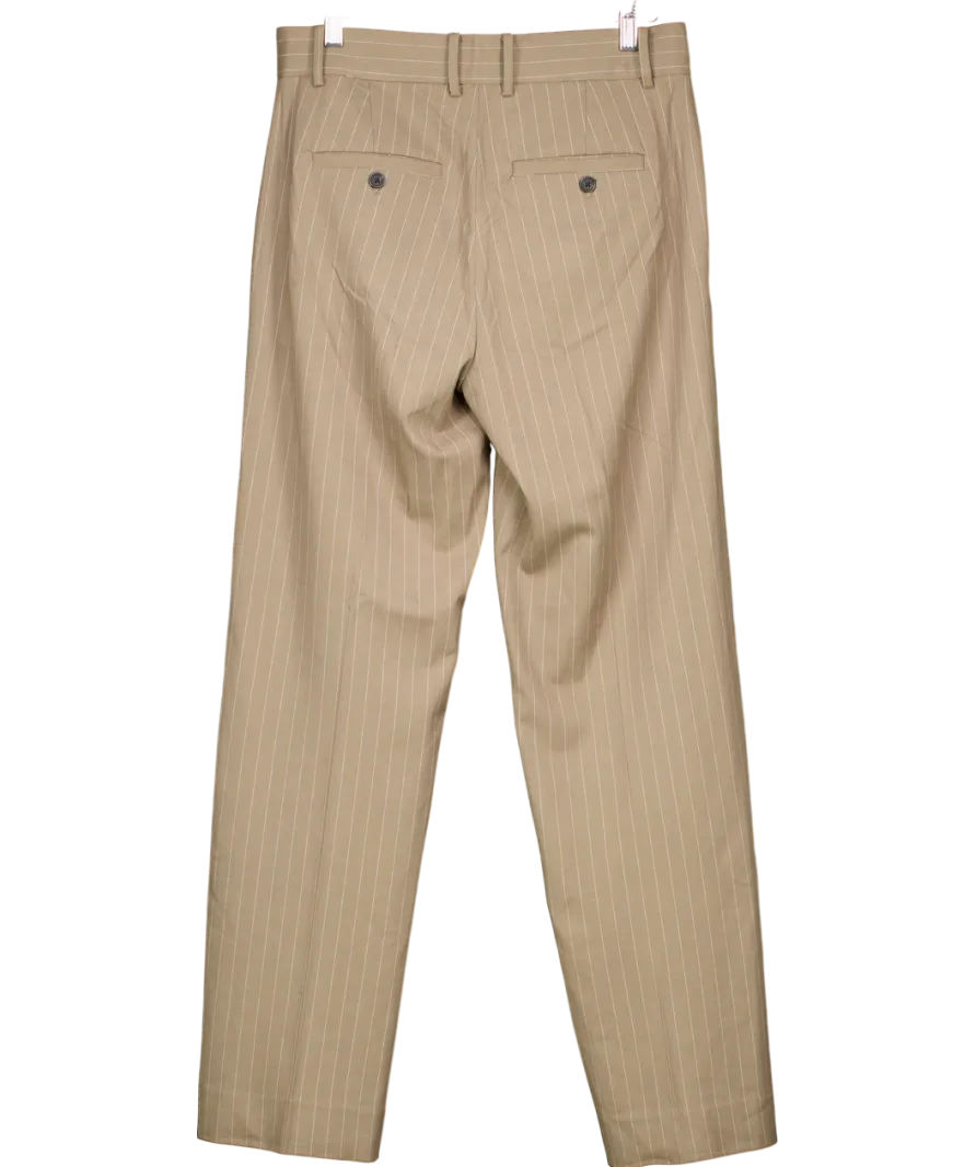 Karen By Simonsen Beige Pinstripe Straight Leg Trousers UK 10
