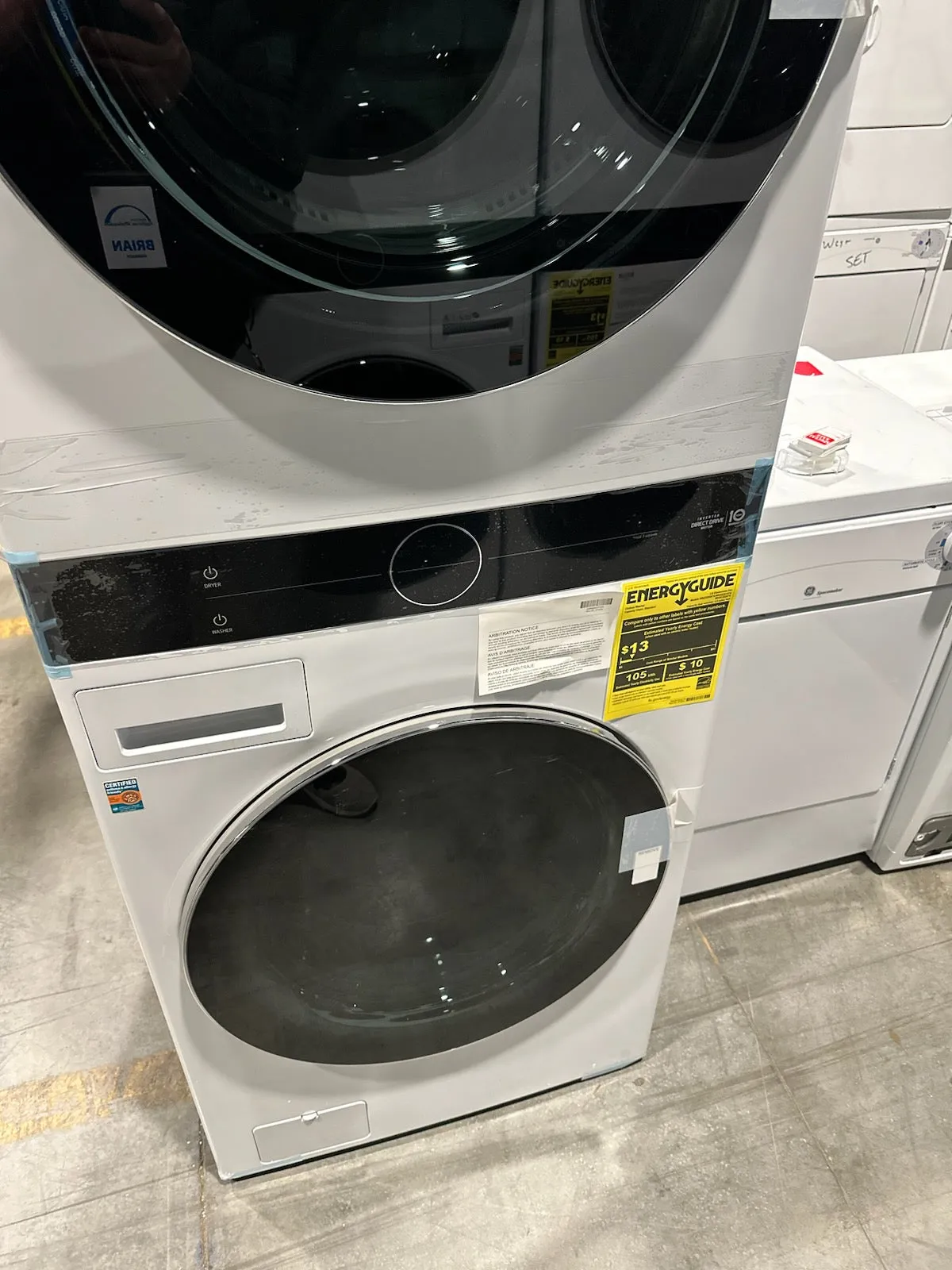 LG ThinQ Single Unit Front Load LG WashTower™ with Center Control™ 4.5 cu. ft. Washer and 7.4 cu. ft. Gas Dryer (WKGX201HWA)