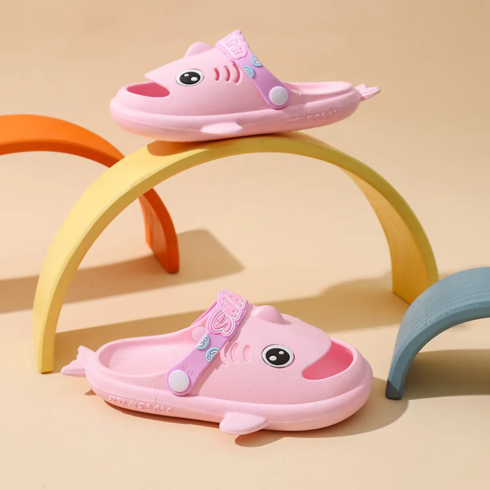 Little Surprise Box Pink Shark Slip On Clogs ,Summer/Monsoon/ Beach Footwear For Toddlers And Kids, Unisex.
