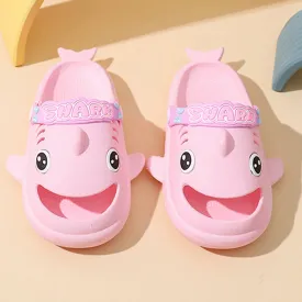 Little Surprise Box Pink Shark Slip On Clogs ,Summer/Monsoon/ Beach Footwear For Toddlers And Kids, Unisex.