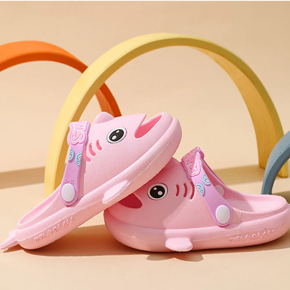 Little Surprise Box Pink Shark Slip On Clogs ,Summer/Monsoon/ Beach Footwear For Toddlers And Kids, Unisex.