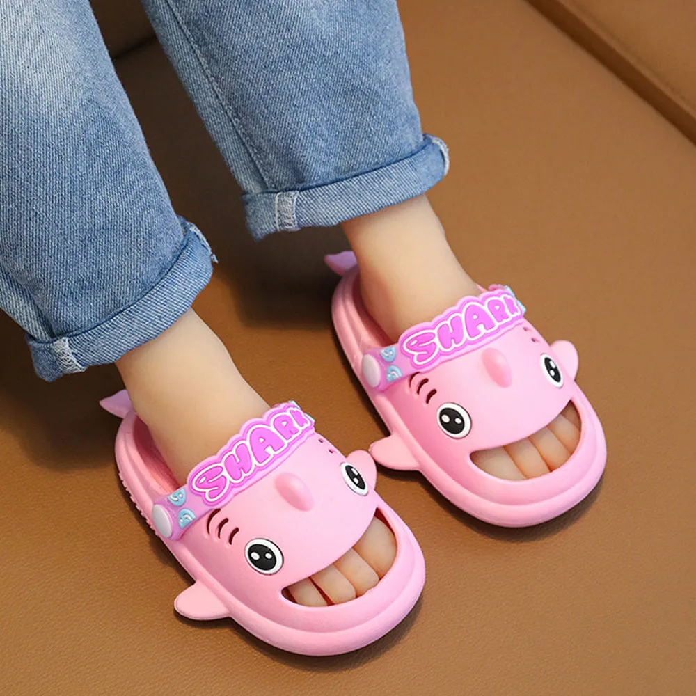 Little Surprise Box Pink Shark Slip On Clogs ,Summer/Monsoon/ Beach Footwear For Toddlers And Kids, Unisex.