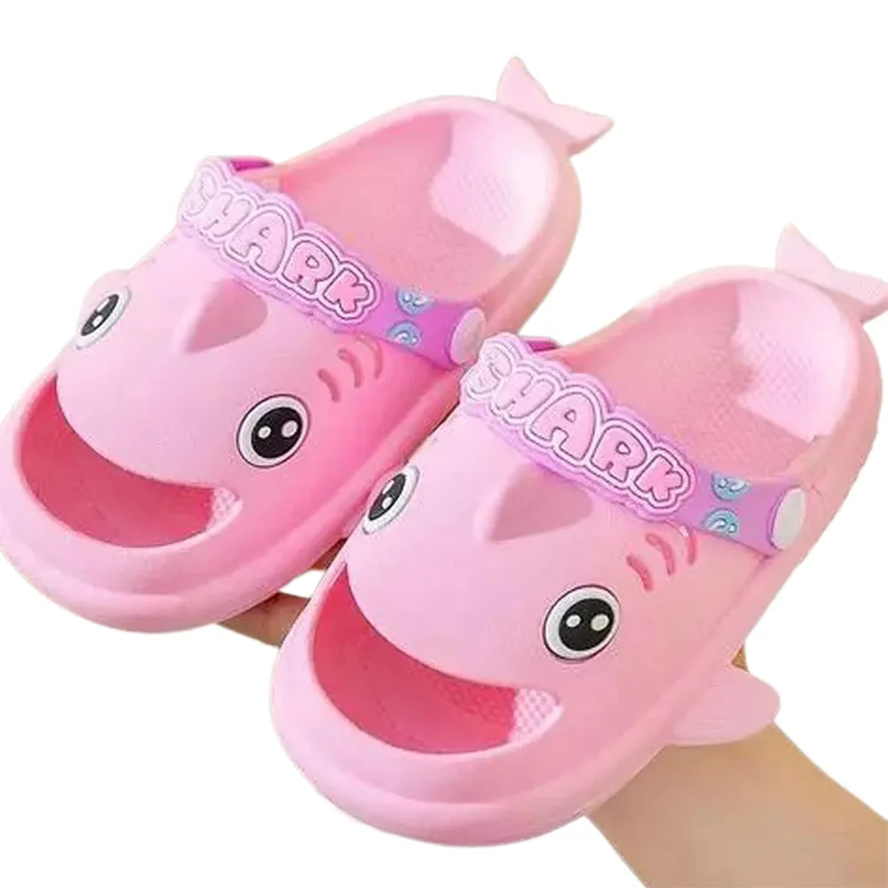 Little Surprise Box Pink Shark Slip On Clogs ,Summer/Monsoon/ Beach Footwear For Toddlers And Kids, Unisex.