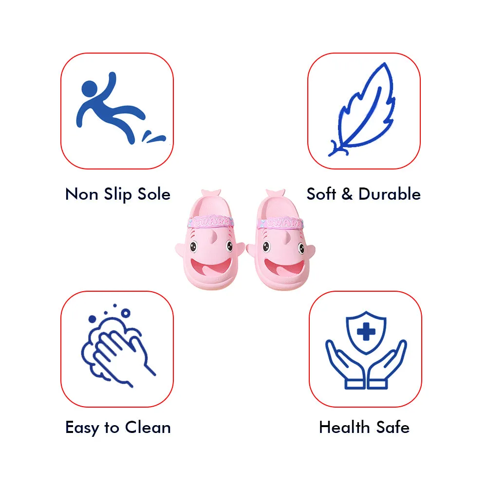 Little Surprise Box Pink Shark Slip On Clogs ,Summer/Monsoon/ Beach Footwear For Toddlers And Kids, Unisex.