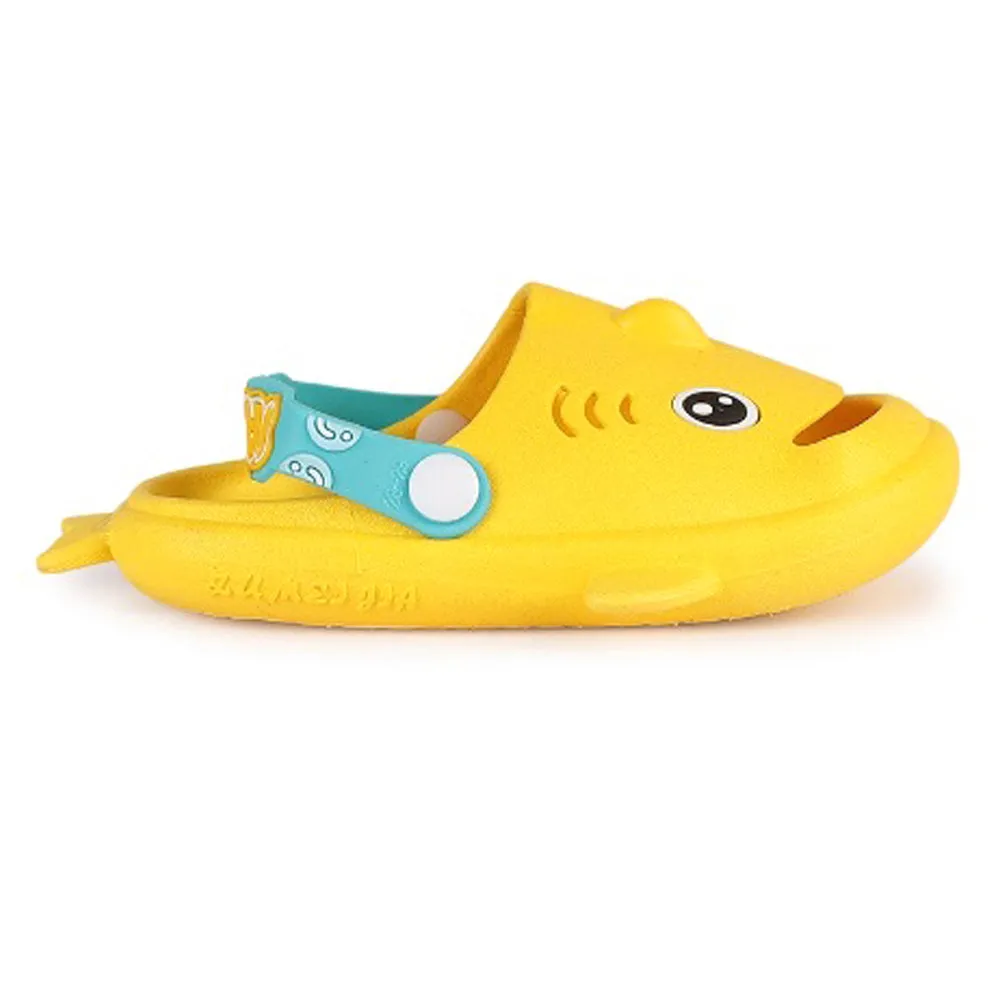 Little Surprise Box Yellow Shark Slip On Clogs ,Summer/Monsoon/ Beach Footwear For Toddlers And Kids, Unisex.