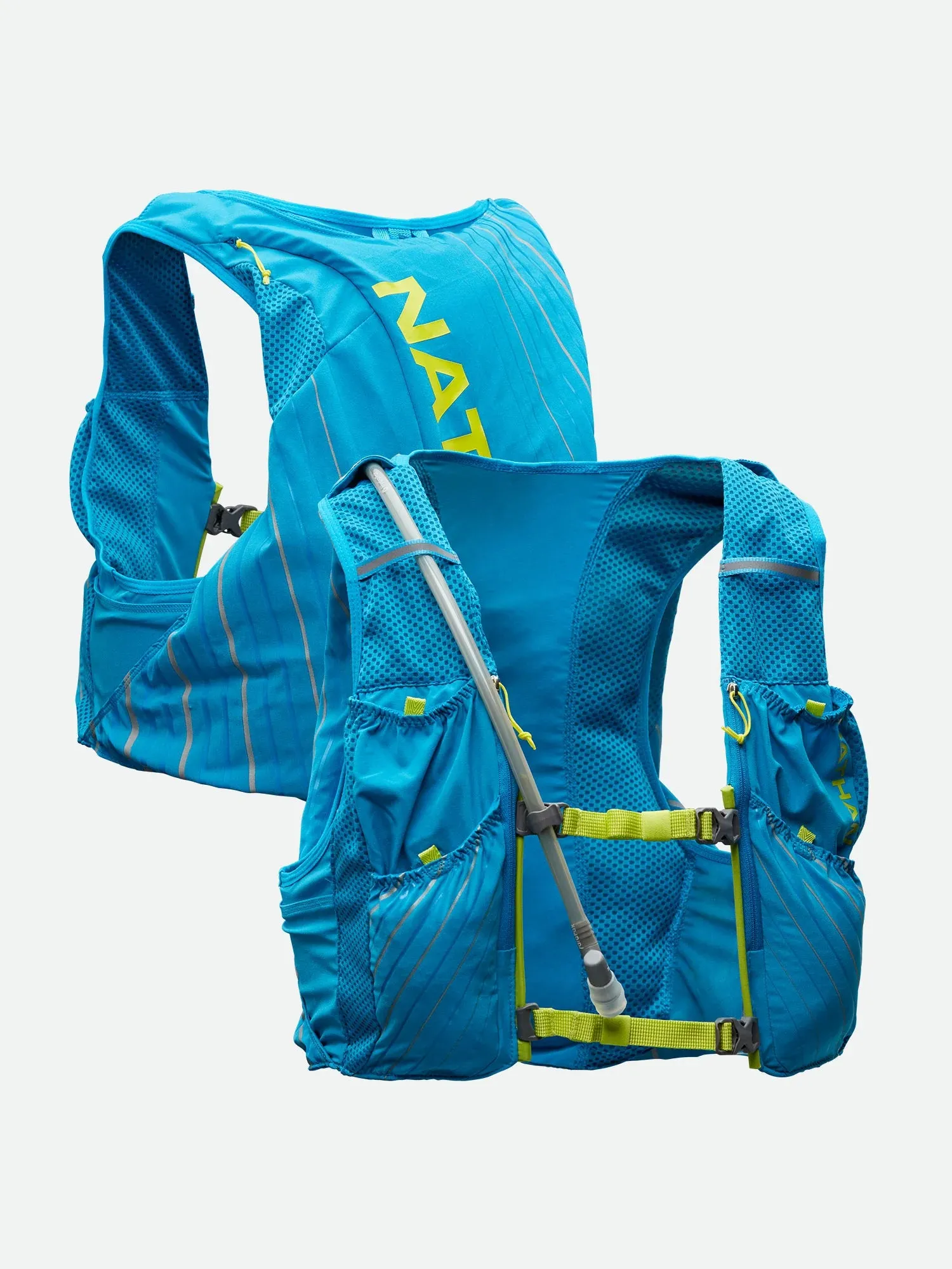 Nathan | Pinnacle 12L Hydration Race Vest | Unisex | Blue Me Away/Finish Lime