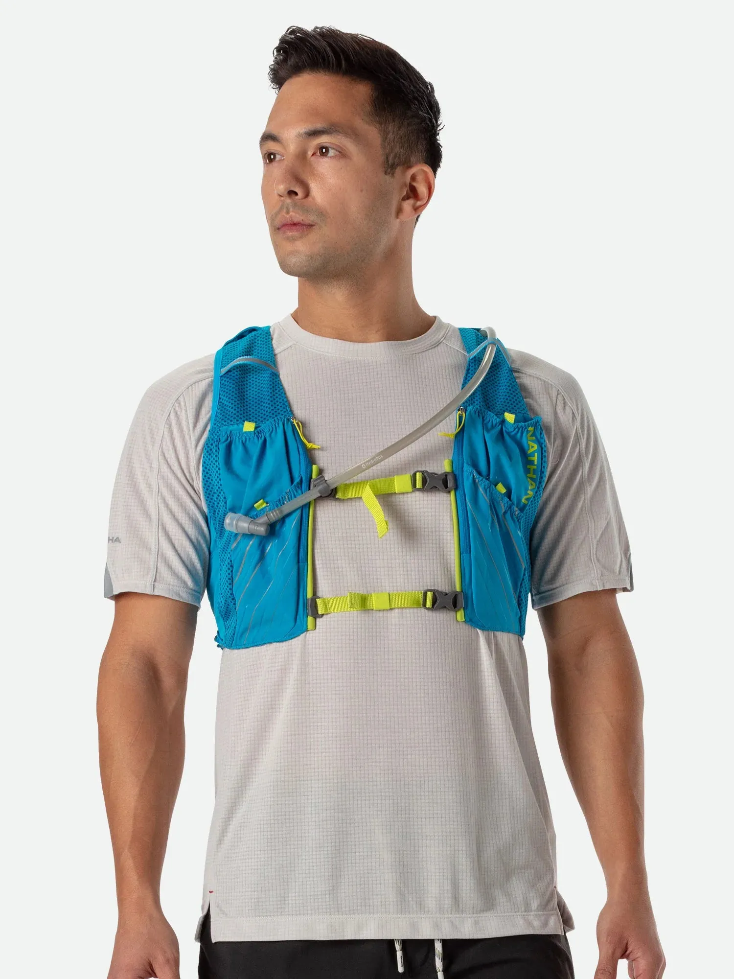 Nathan | Pinnacle 12L Hydration Race Vest | Unisex | Blue Me Away/Finish Lime