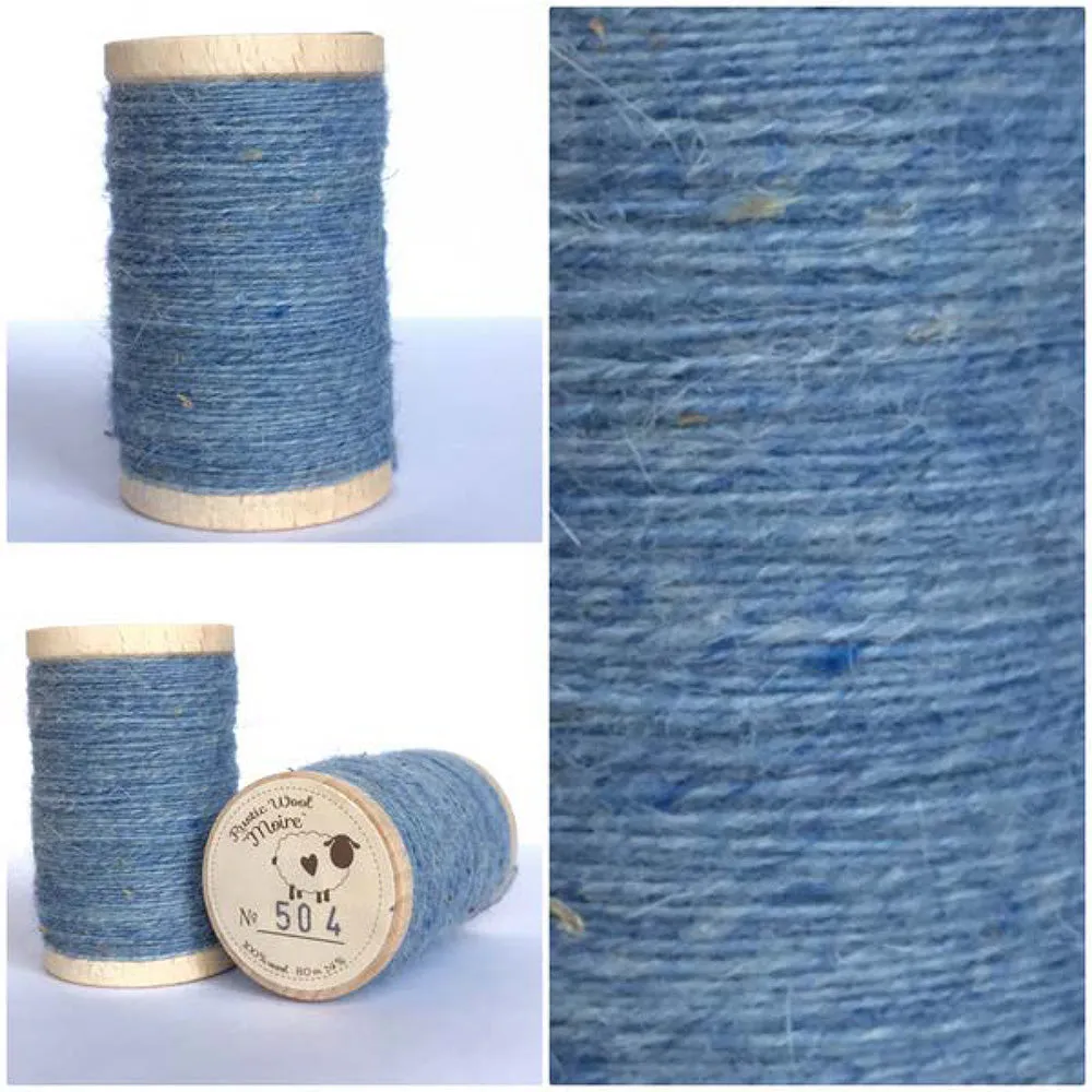 NAUTICAL BLUE Hand Dyed Fat EIGHTH Wool Fabric for Wool Applique and Rug Hooking