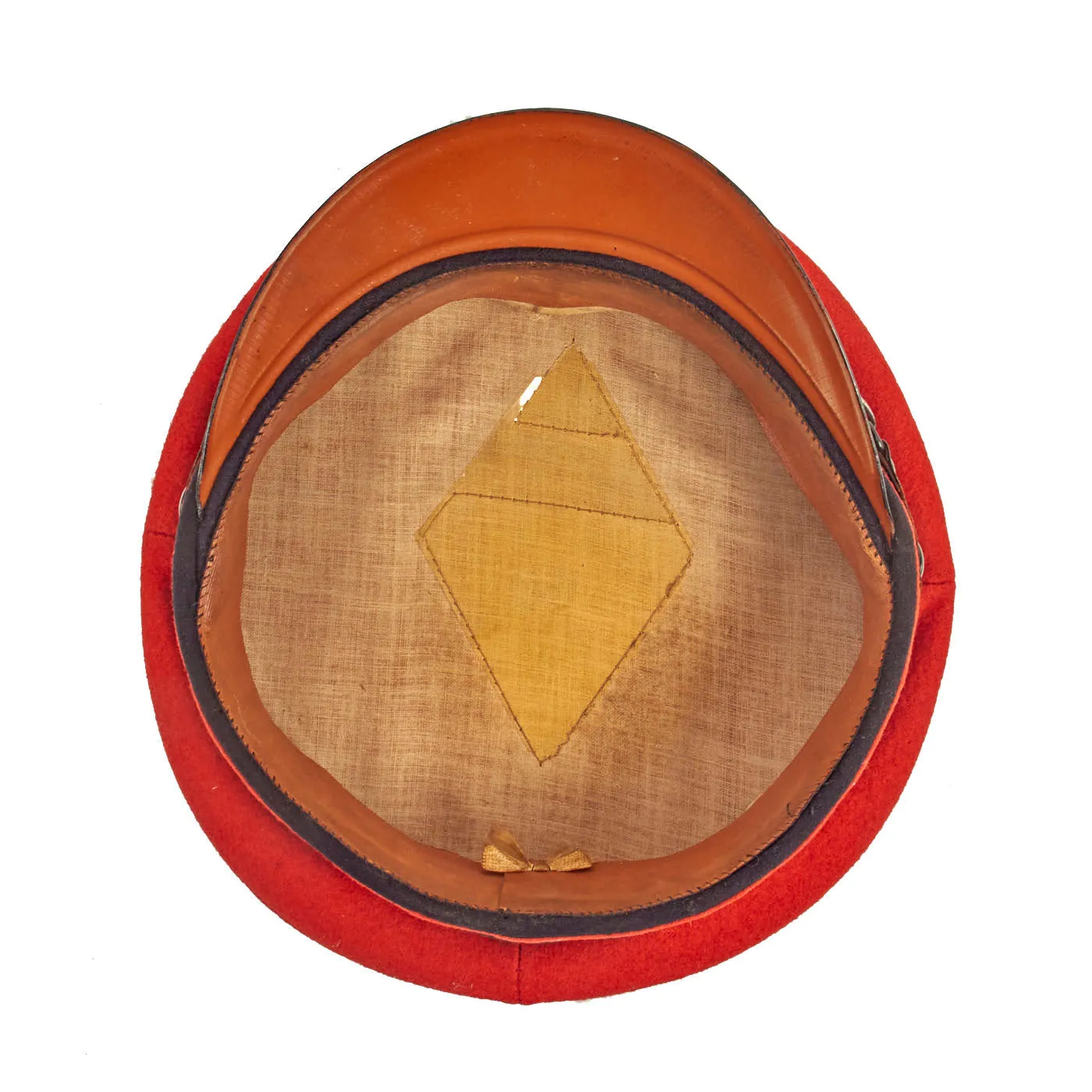 Original WWII German Deutsche Reichsbahn Railway Official’s Red-Topped Visor Cap with Winged Wheel Insignia