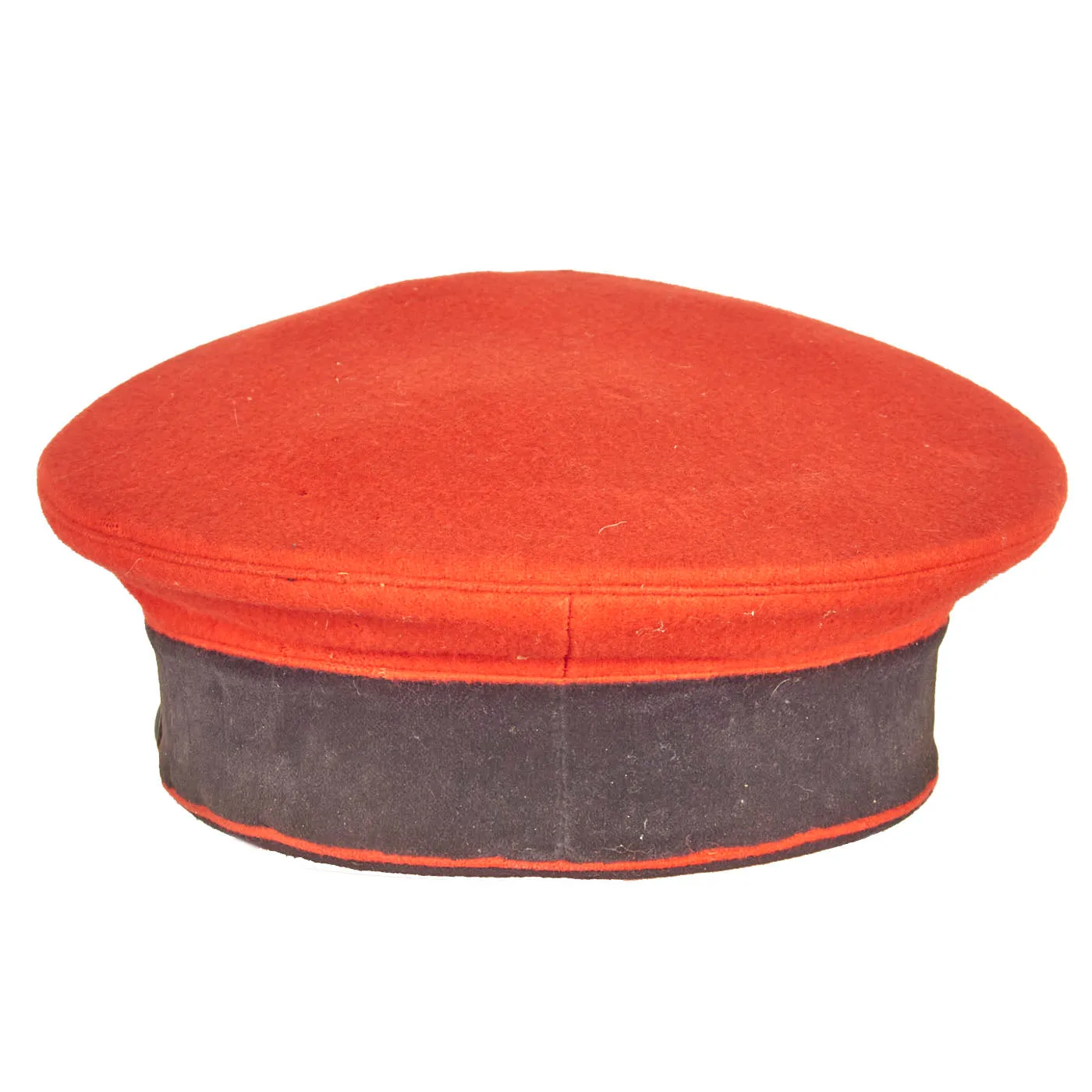 Original WWII German Deutsche Reichsbahn Railway Official’s Red-Topped Visor Cap with Winged Wheel Insignia
