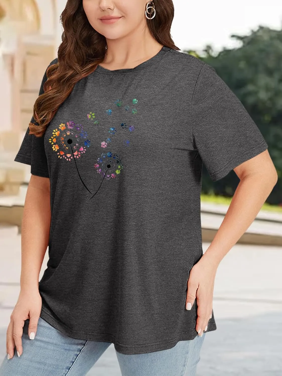 Plus Size Tshirts for Women Graphic Tees Summer Casual Tops Loose Cute Trendy Clothes Tee Shirt
