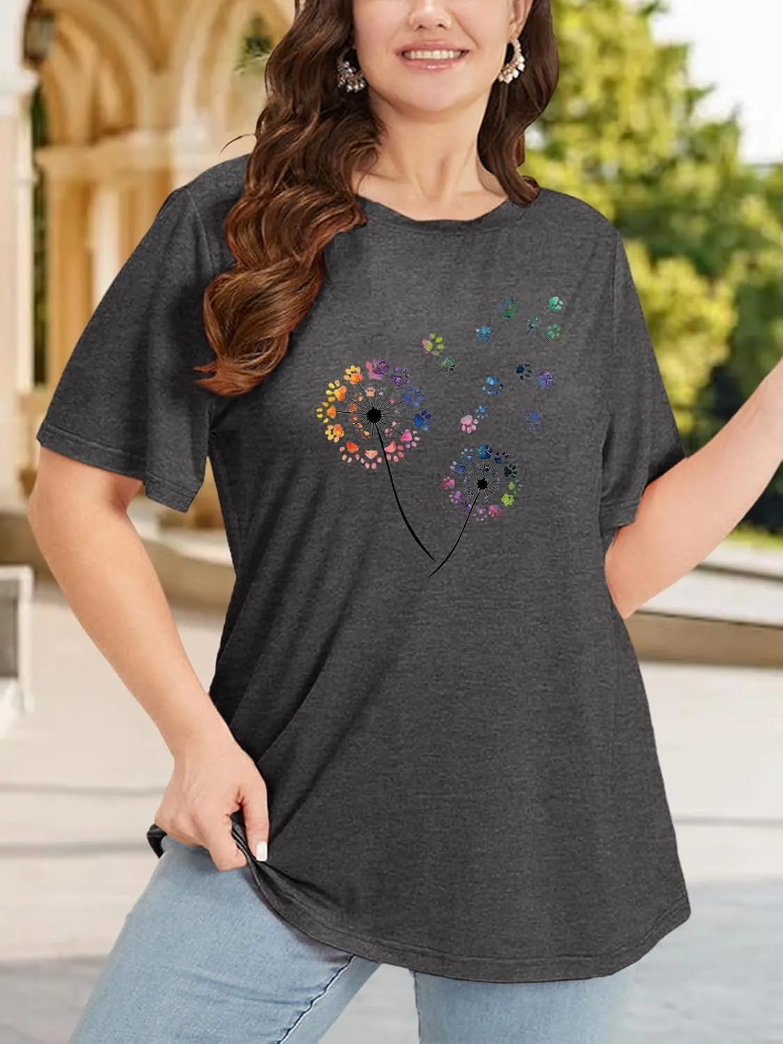 Plus Size Tshirts for Women Graphic Tees Summer Casual Tops Loose Cute Trendy Clothes Tee Shirt