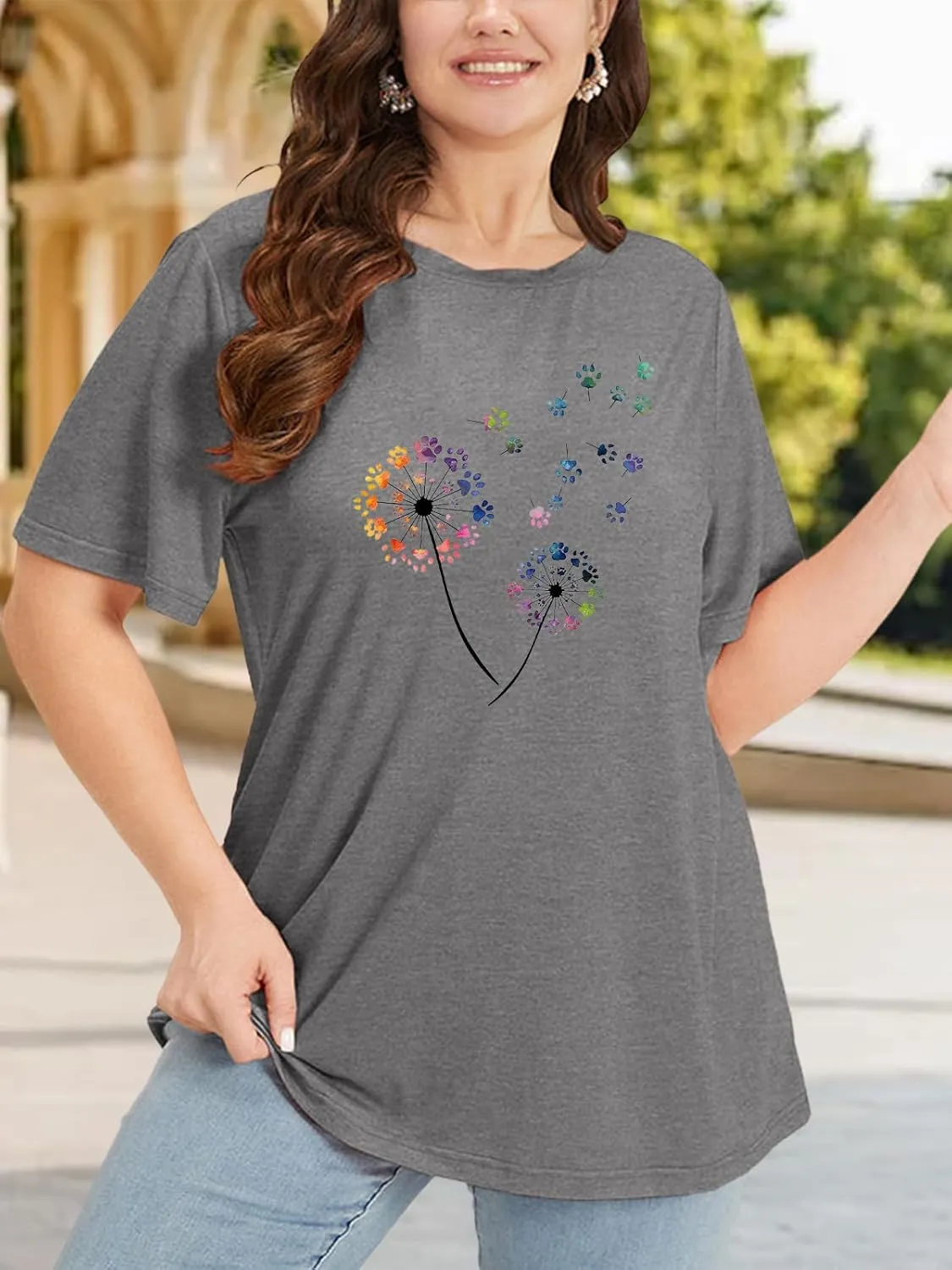 Plus Size Tshirts for Women Graphic Tees Summer Casual Tops Loose Cute Trendy Clothes Tee Shirt