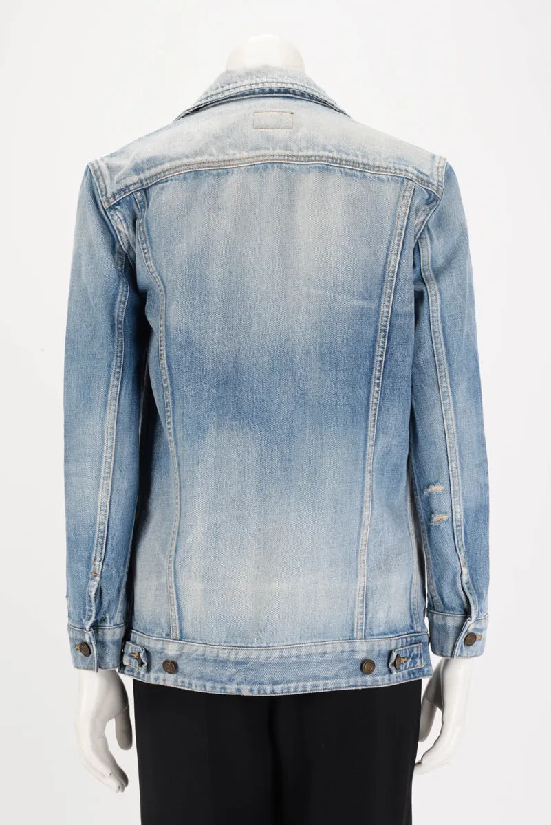 Saint Laurent Washed Blue Denim Four Pocket Jacket XS