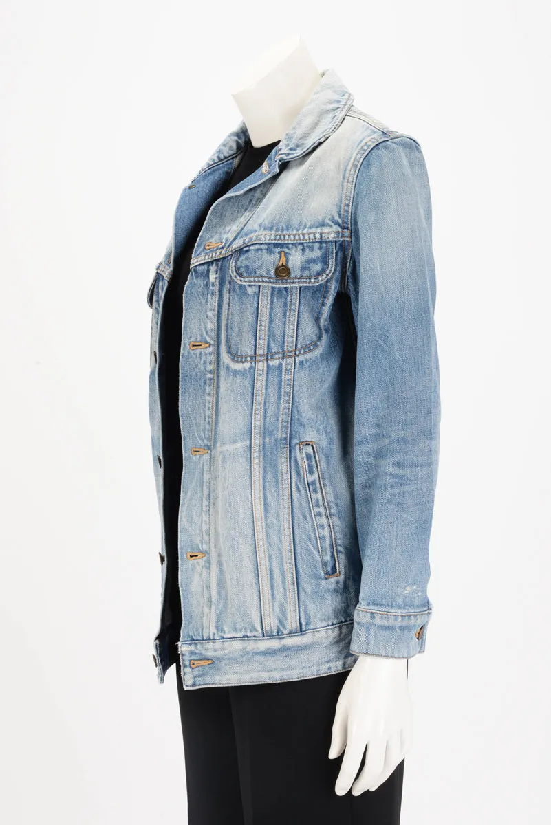 Saint Laurent Washed Blue Denim Four Pocket Jacket XS