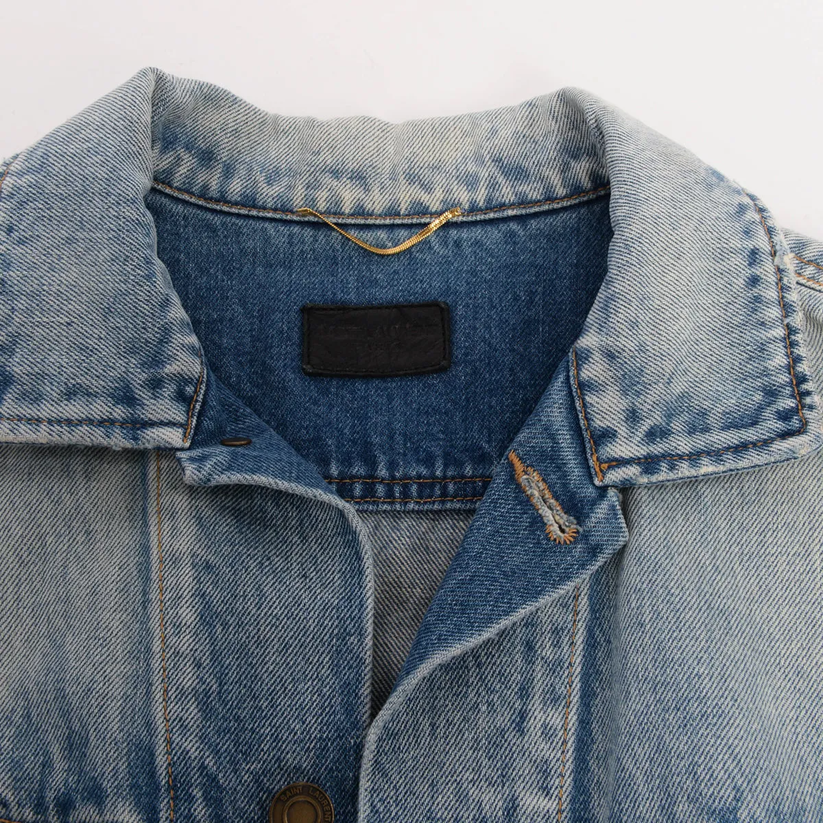 Saint Laurent Washed Blue Denim Four Pocket Jacket XS