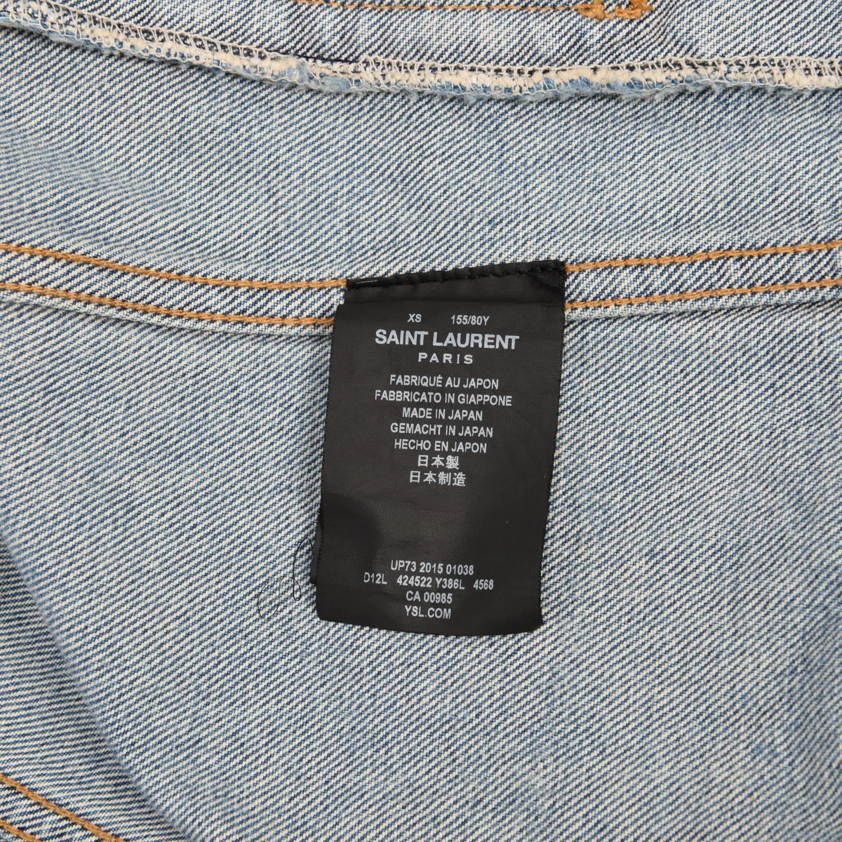 Saint Laurent Washed Blue Denim Four Pocket Jacket XS