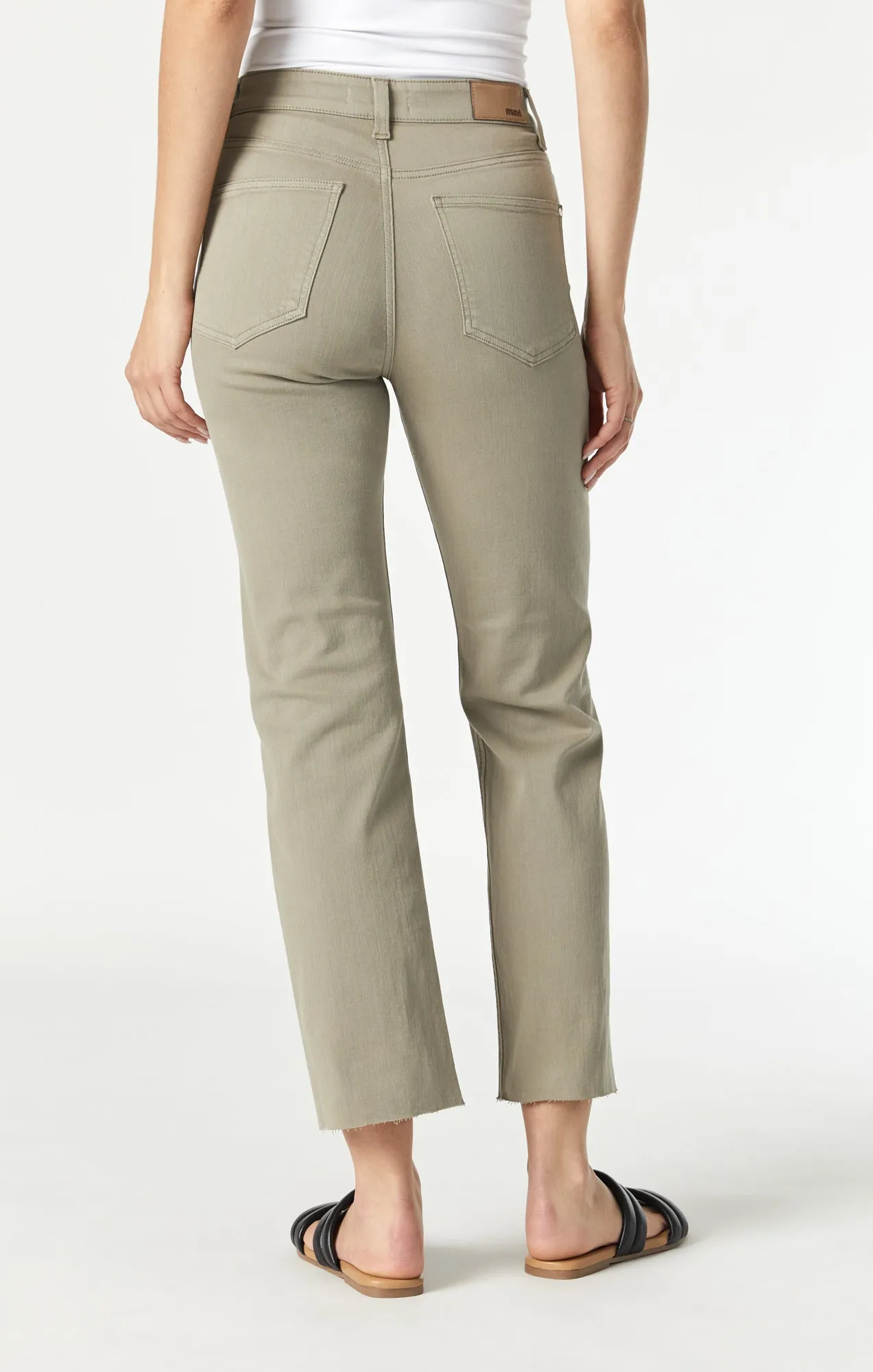 SHELIA FRONT POCKET STRAIGHT IN VETIVER TWILL