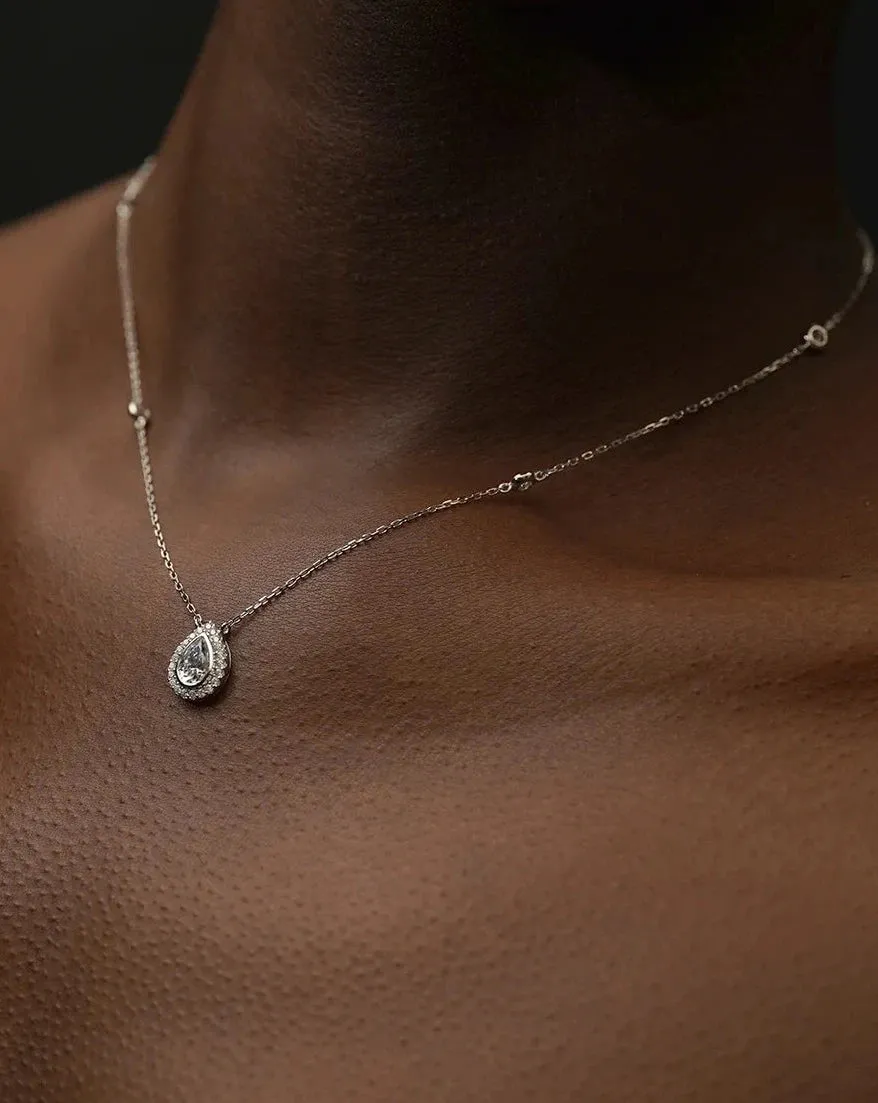 Swan Lake Pear Silver Necklace