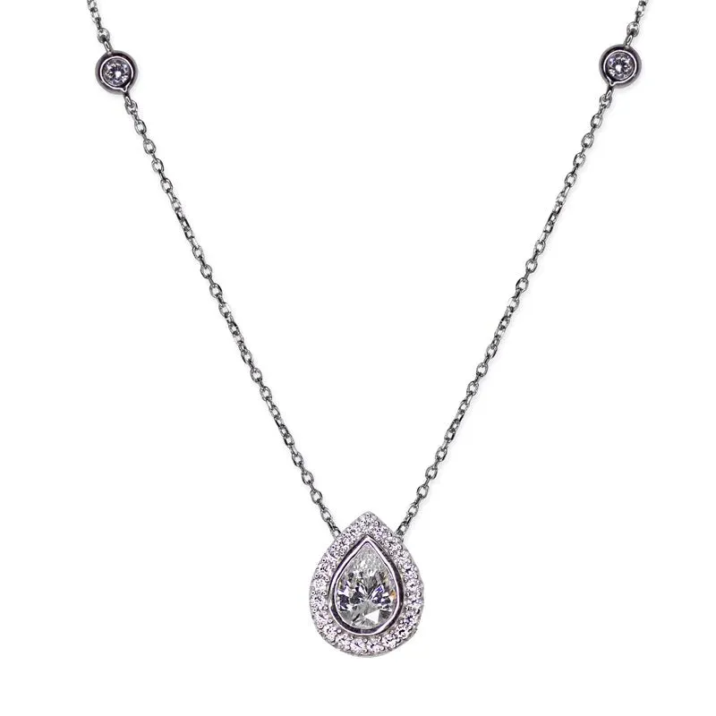Swan Lake Pear Silver Necklace