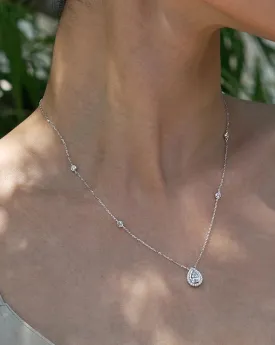 Swan Lake Pear Silver Necklace