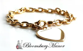 Tiffany & Co. 18k Gold Heart Tag Charm Bracelet, 7½ inches